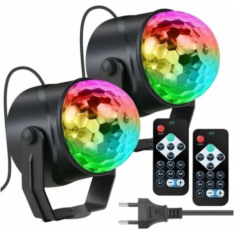 Boule Disco Portable Lumière Disco Rotative URAQT - Commande Vocale Et Télécommande - RGB 140 Lumens - Portable USB - Pour Fêtes Et Soirées Mini Projecteur RGB Fête