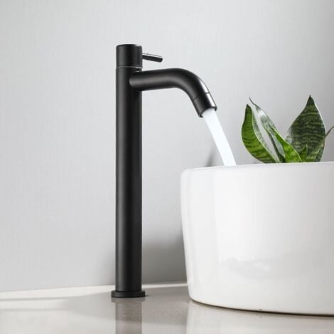 Robinet de salle de bain - Robinet de salle de bain - froid seul，noir