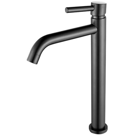 Robinet de salle de bain - Robinet de salle de bain - froid seul，noir