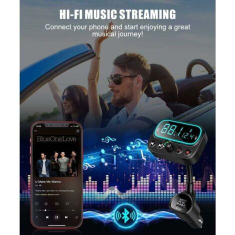 Transmetteur FM Bluetooth 5.0 Pour Voiture - Avec Charge Rapide PD20W, Lumière RGB Et Réduction De Bruit - Compatible Tous Smartphones