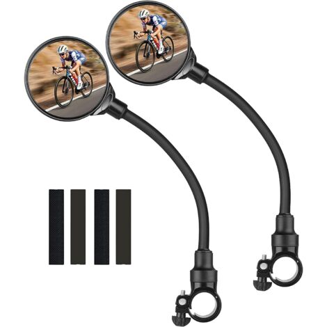Rétroviseurs De Vélo Iwobi - Lot De 2 Miroirs Incassables 360° Réglables - Pour VTT Et Route - Fixation Guidon Facile