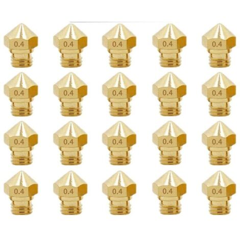 20pcs Accessoires pour imprimante 3D 20pcs, consommables pour buse filetée M7 1,75 mm, buse en laiton MK10 0,4 mm