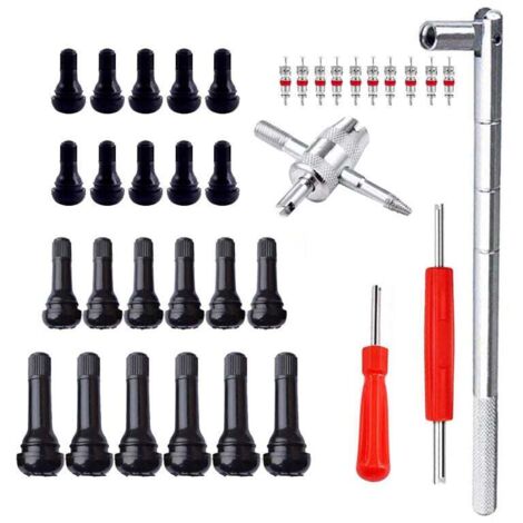 SUDNJIALQ Kit D'outils De Changement Rapide De Valve De Pneu, Outil De Retrait De Tige De Valve De Pneu Pour Voiture, VTT, Moto, Camion, Kit D' Outils De Remplacement Rapide (13 Pièces