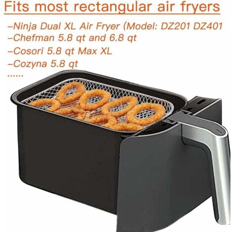 Grille à Brochettes Pour Air Fryer - Grille Barbecue Verticale Inox