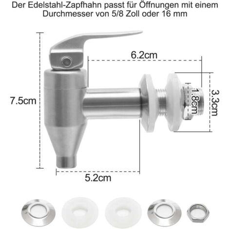 TEMPSA Robinet Distributeur Bière Boisson Vin En Acier Inox Tonneau Fût TEMPSA Robinet Distributeur Bière Boisson Vin En Acier Inox Tonneau Fût