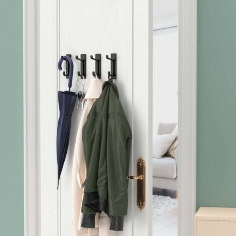 SMIBUY Porte-manteau Mural Avec étagère De 74 Cm Pour Entrée, étagère Murale En Bambou Avec 5 Crochets Doubles En Métal Pour Salle De Bain, Chambre à Coucher, Cuisine, Salon, Vestiaire (naturel