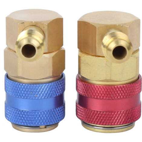 Adaptateur Coupleur Rapide R134A Pour Climatisation Voiture – Raccord Côté Haut, Laiton, 180°