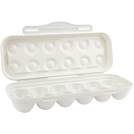 Plateau à œufs Pour Réfrigérateur - 25x19,5x10 Cm - Plastique Blanc, Compartiments Anti-roulement - Organisation Rangement œufs Frais