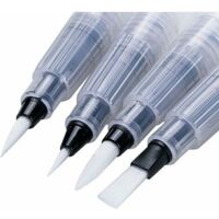 Set De 6 Pinceaux à Réservoir D'eau – Pour Aquarelle & Dessin – Nylon Professionnel – Idéal Voyage