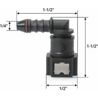 Raccord Carburant Rapide 90° - 2 Pièces Nylon ID6mm - Pour Ligne Essence/Diesel, Étanchéité Renforcée