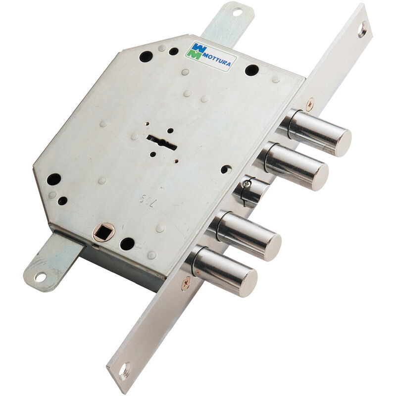 Cerradura De Embutir Triple Para Puertas Blindadas Derecha Y 60 - Mm 132 X 165