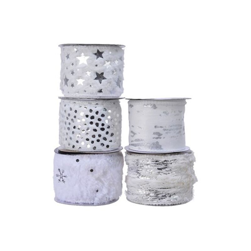 Nastro Satinato Bianco 5cm X 25m Per Matrimoni E Decorazioni, Bobina In Cartone