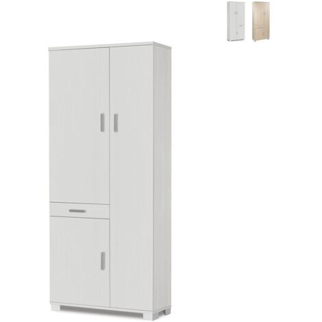 Armario multiusos con tres puertas y un cajón Blanco Fresno 77x34x h178 cm