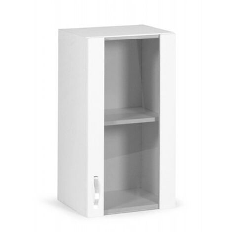 Armario de fresno blanco con 1 puerta en madera de melamina h.72x40x32cm (1/2)