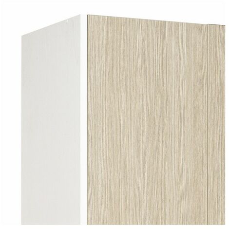 Armario 2 puertas, cuerpo blanco y frente color olmo, 91x52xH 210 cm