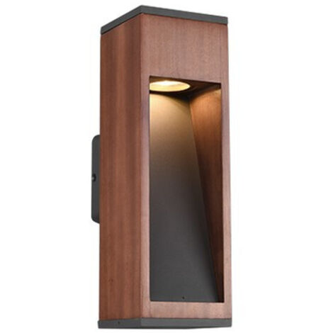 Aplique de Exterior Rectangular Canning GU10 Madera Natural IP54 Trio Lighting (1/3)