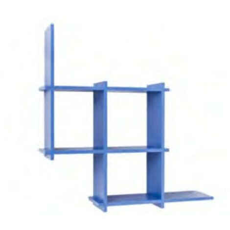 Fantástica librería de pared con 6 baldas azules 21x70 cm (1/5)