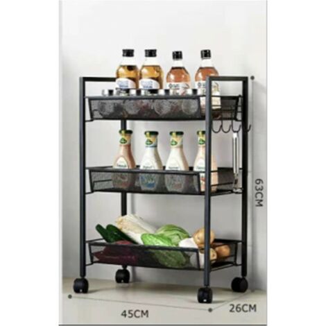 Carro industrial con ruedas para cocina cm 45 x 27 x 63 h