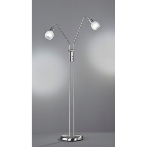 Lámpara de pie Níquel Y Cristal Blanco 2xE14 H125 cm Antibes Trio Lighting (1/2)
