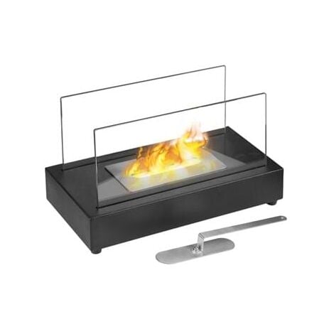 Caminetto decorativo a bioetanol negro 355 x 180 x 205 mm