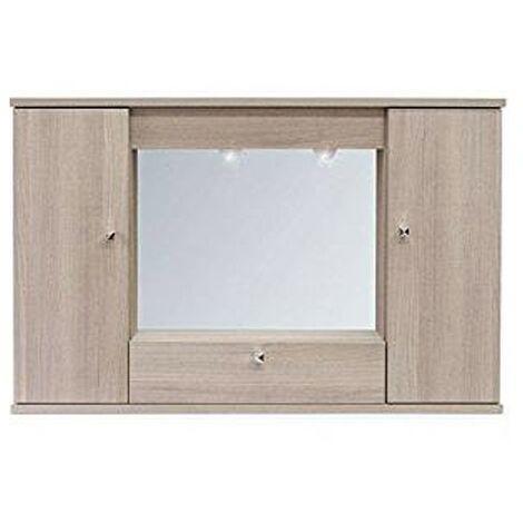 Espejo de baño 2 puertas de olmo con solapa h.61x93x14 cm (1/3)