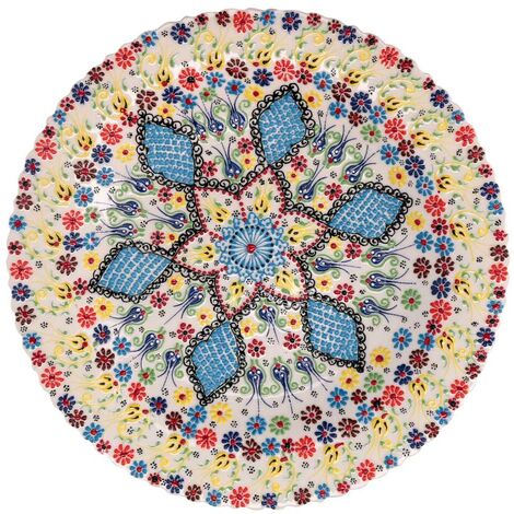 Centrotavola de cerámica blanco redondo ø40x4 cm (1/5)