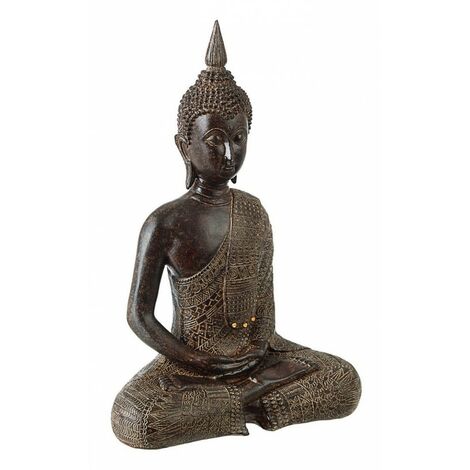 Relaxdays Buda Sentado, Resistente Intemperie, Decoración Zen, Figura