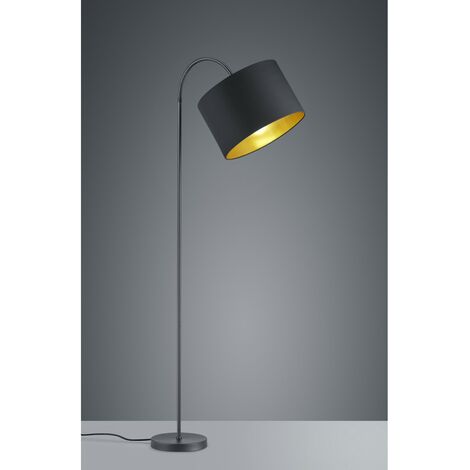 Hostel Lámpara de Pie Metal Negro-Oro Pantalla Orientable Alt. 156 cm Trio Lighting (1/5)