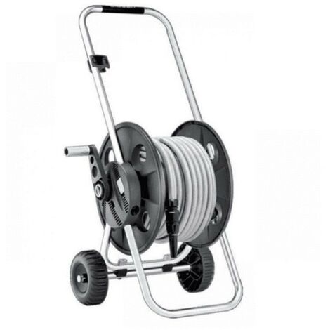 Carro enrollador equipado con manguera QUBO Pronto25 Silver de 25 metros