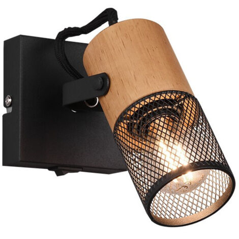Foco Tosh Black 1xE14 Jaula madera y metal L9 cm Trio Lighting (1/3)