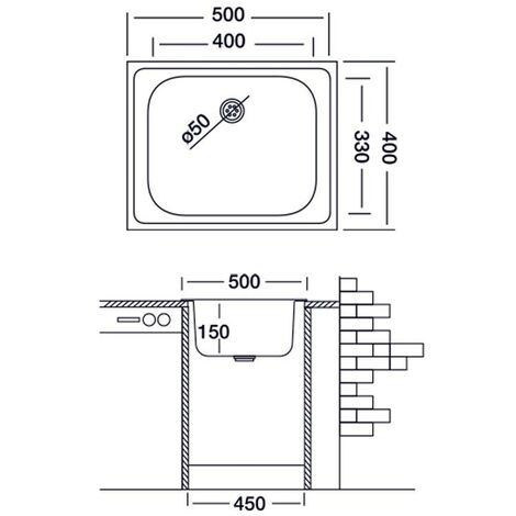 Fregadero Cocina Cuadrado 45X51Cm 1 Seno Inox Practic