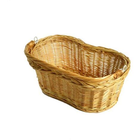 Cesta de mimbre Mafalda con asa móvil cm29x17h12