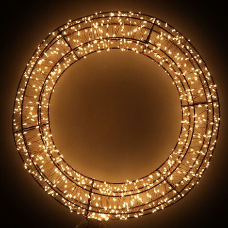 Guirnalda 900 led metal blanco cálido luz cm ø38h6,5 (1/5)