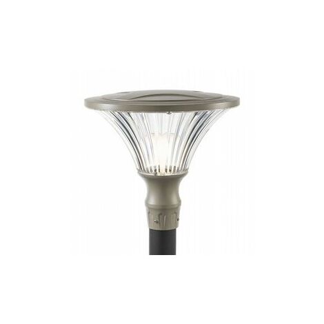 Lámpara exterior de aluminio fundido, difusor transparente, 60mm de diámetro, altura máxima 160mm, IP65 gris (1/5)
