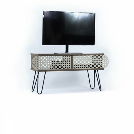 Mueble tv industrial urban nogal negro cm 106 x 30 x 48 h (1/5)