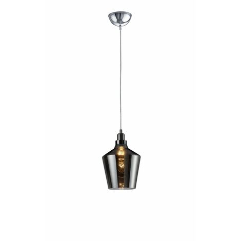 Lámpara de suspensión simple Calais Tumbler de vidrio ahumado Trio Lighting (1/5)