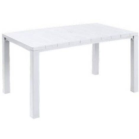 Mesa de jardín Keter Outdoor de resina plástica Blanca rectangular 147x90 cms