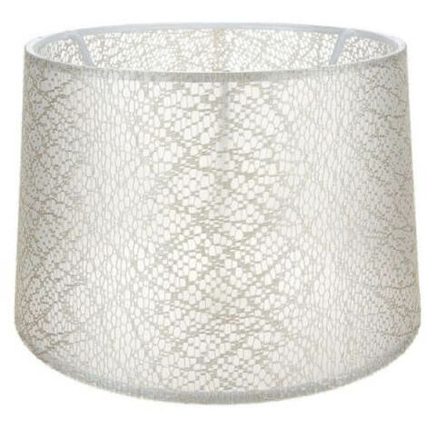 Pantalla decorativa ASZ1182 de tela color crema con motivo bordado
