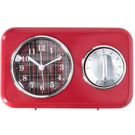 Reloj de plástico con temporizador rojo cm17x5x10,5 (1/2)