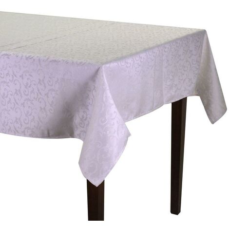 Mantel de poliéster jacquard finlandés blanco cm150x180