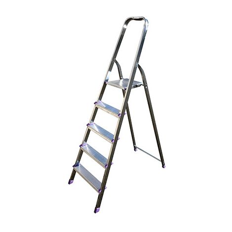 Escalera doméstica de aluminio con 7 peldaños - altura al suelo 1,54 m