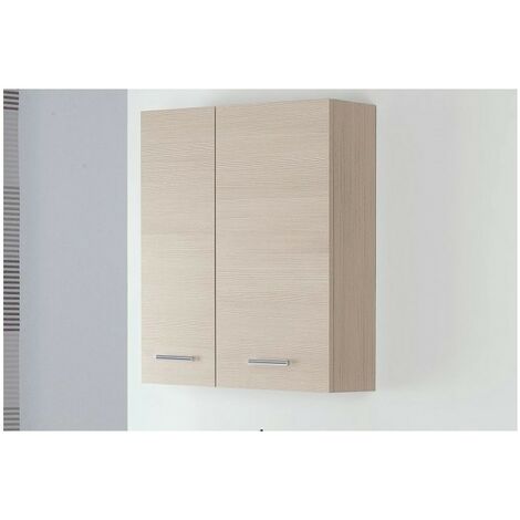 Mueble de pared para baño con dos puertas Gris 60x18x h70 cm