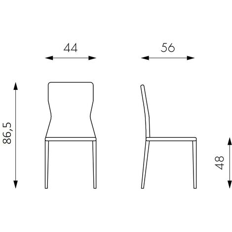 Silla de similcuero blanco 56cm x 44cm x 86.5cm (1/5)
