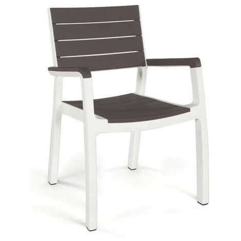 Sillón Apilable con Reposabrazos Keter HARMONY Grafito - Blanco (1/4)