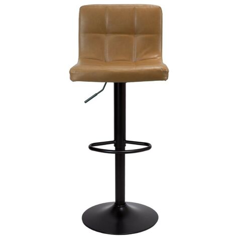 Sgabello regulable color óxido con patas negras mate Asiento de tela, regulable (1/3)