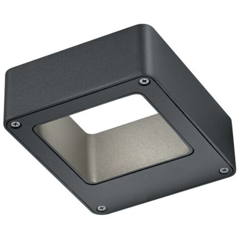 Aplique De Exterior LED Cuadrado De Aluminio Acabado Negro 14W 4000K IP54