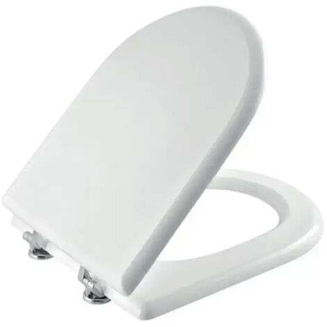 Tapa De Inodoro Para Delta Sahara, Termoestable, Blanca Con Bisagra De Acero Inoxidable Normal O Ralentizada Soft Close
