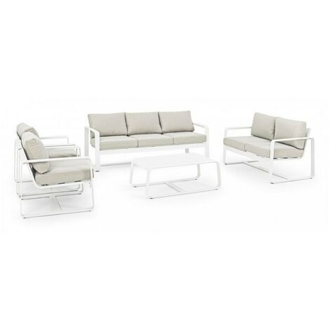 Grand patio - Panchina da giardino, panchina per esterni con 2-3 posti, resistente alla ruggine, motivo stampato, disponibile in vari colori, adatta per interni, esterni, patio, parco (moderna, bianca
