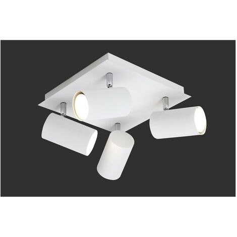 Plafón Cuadrado 4 Focos Orientables Marley Blanco Trio Lighting