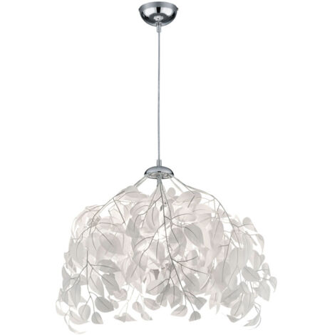 Suspensión 1 Luz Lavable Hojas Blancas Leavy Ø38 cm Trio Iluminación